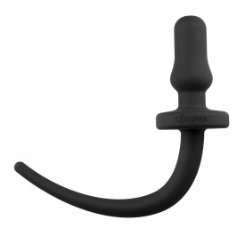 Черная анальная пробка с хвостом Dog Tail Plug
